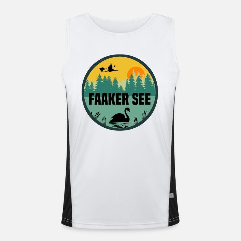 Faaker See Funktionelles Kontrast-Tank Top für Männer 