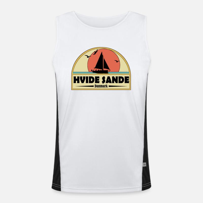 Hvide Sande, Denmark Men's Functional Contrast Tank Top 