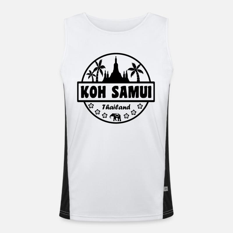 Kho Samui Thailand Funktionelles Kontrast-Tank Top für Männer 