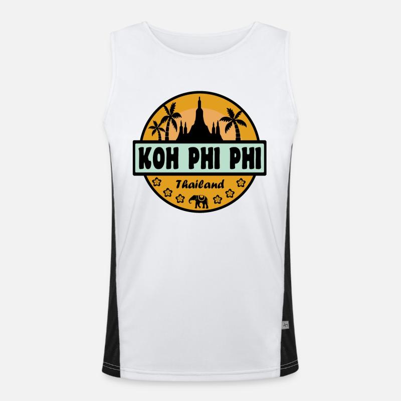 Koh Phi Phi Thailand Men's Functional Contrast Tank Top 