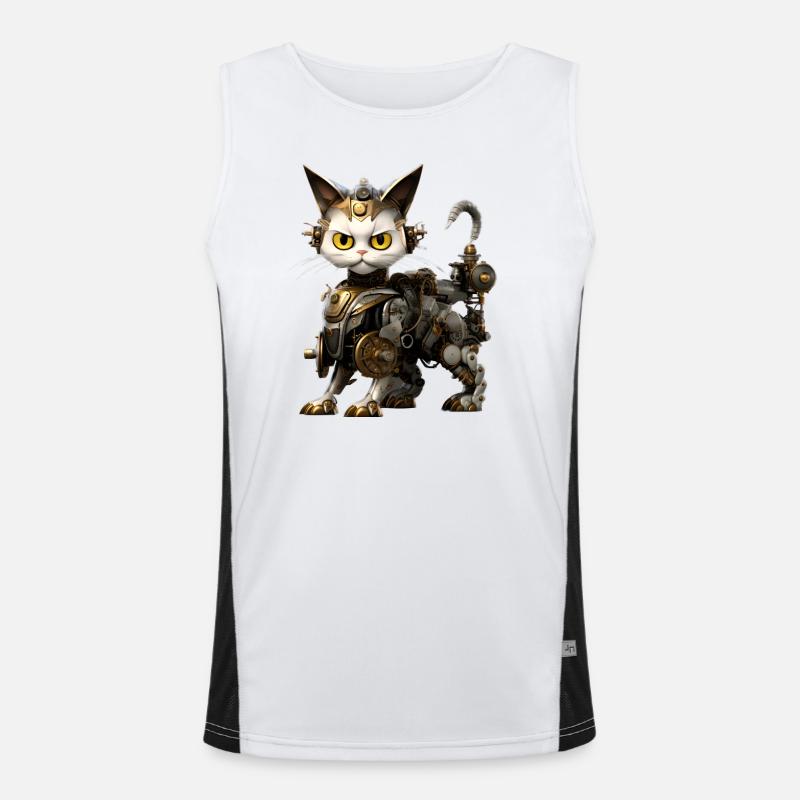 Chat Steampunk Débardeur respirant contrasté Homme 