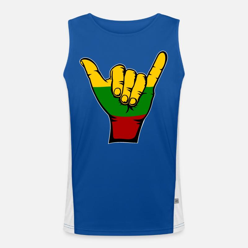 Lithuania Flag Surfing Icon Men's Functional Contrast Tank Top 