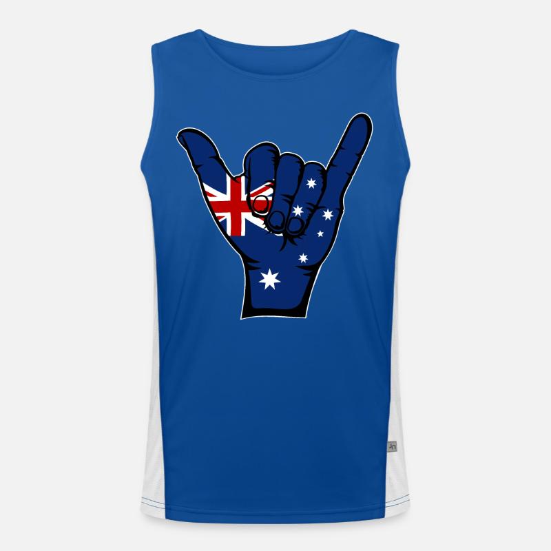 Drapeau de l’Australie Symbole de surf Débardeur respirant contrasté Homme 