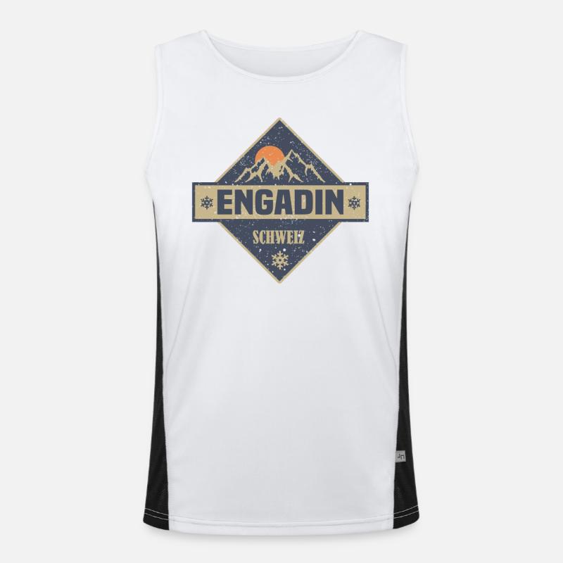 Engadin Men's Functional Contrast Tank Top 