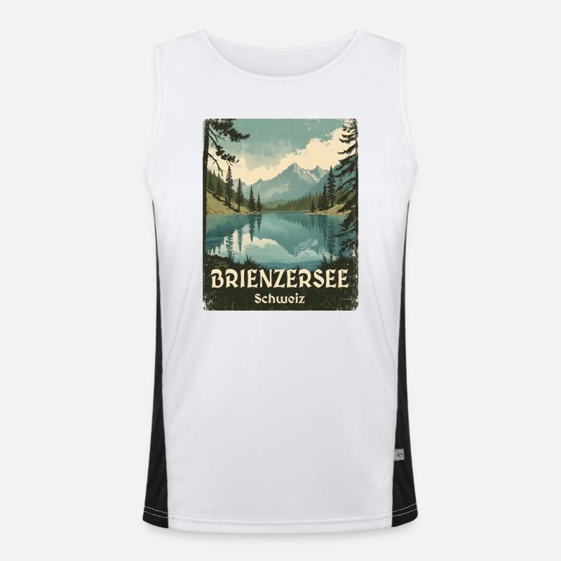 Brienzersee Funktionelles Kontrast-Tank Top für Männer 