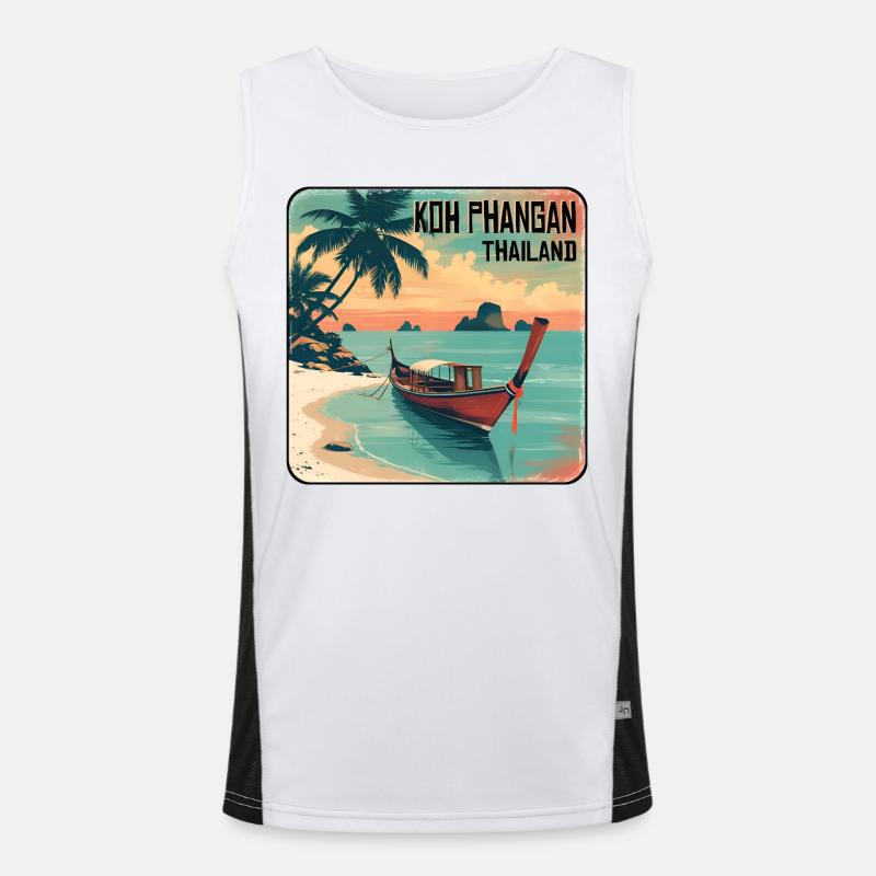 Koh Phangan Thailand Funktionelles Kontrast-Tank Top für Männer 