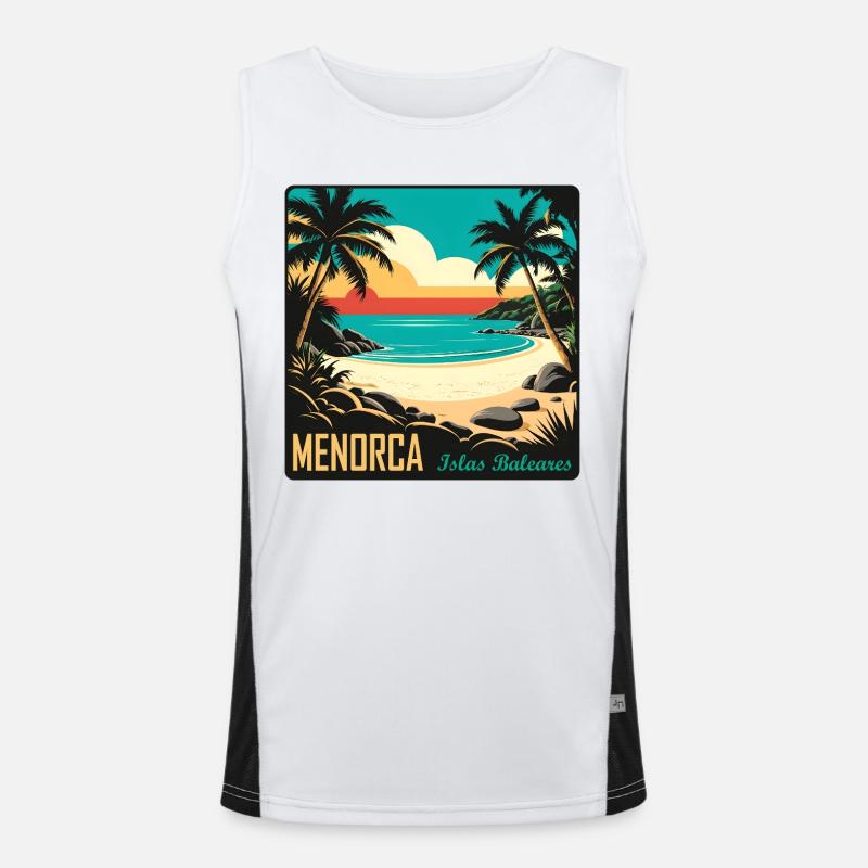 Menorca Balearic Islands Men's Functional Contrast Tank Top 