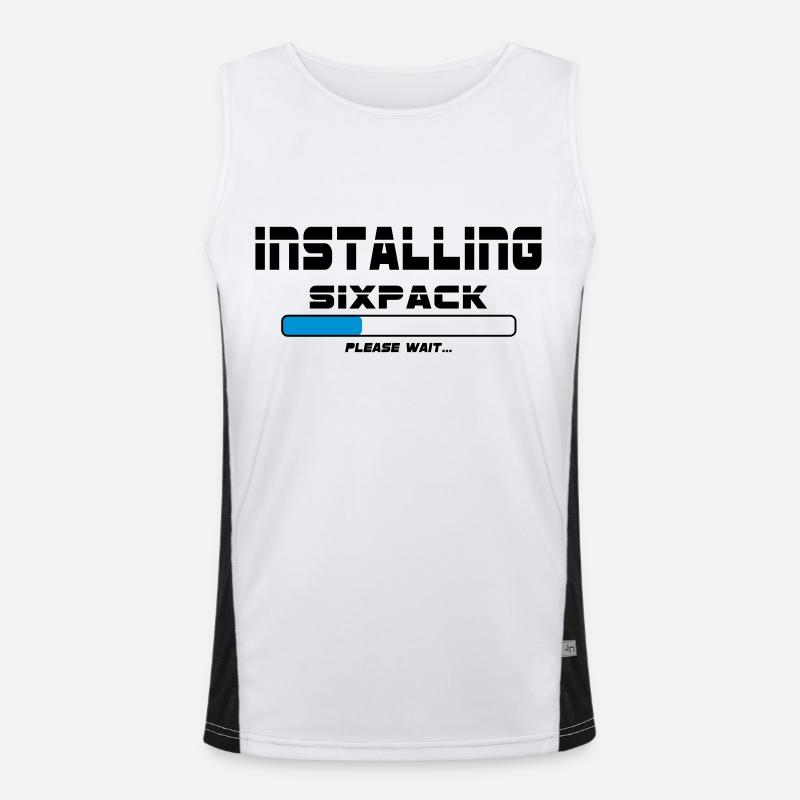 installing sixpack - Men's Functional Contrast Tank Top  - white/black