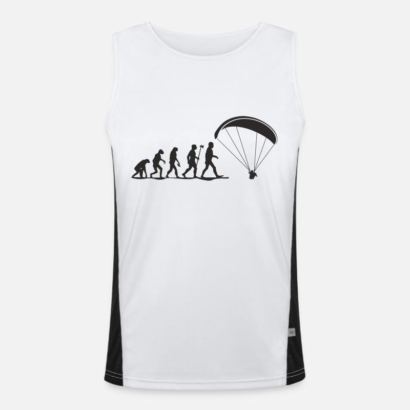 evolution paragliding - Men's Functional Contrast Tank Top  - white/black