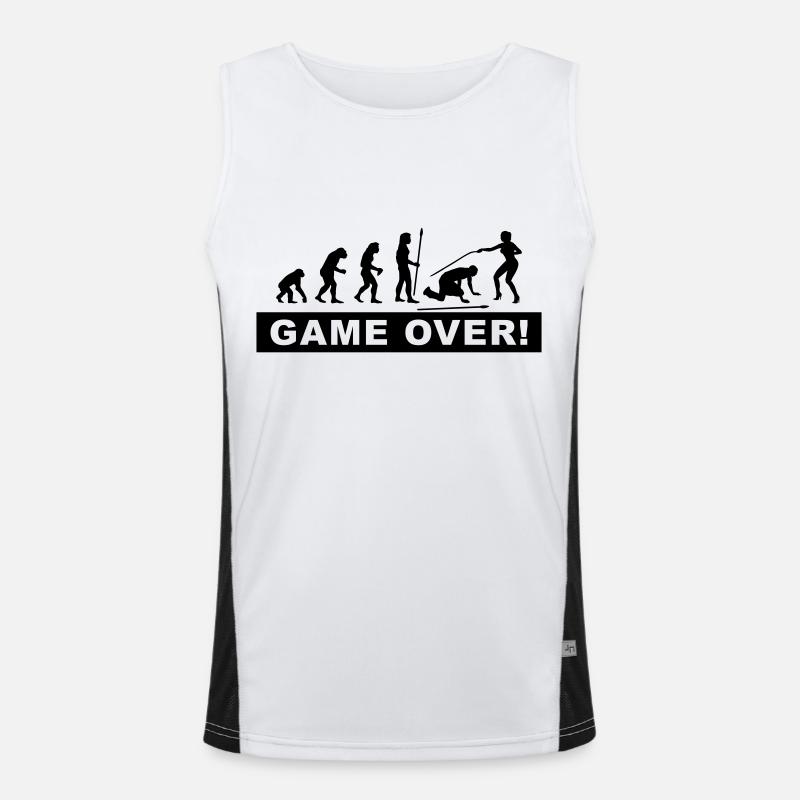 evolution_wedding4 - Men's Functional Contrast Tank Top  - white/black