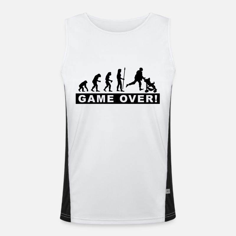 evolution_papa2 - Men's Functional Contrast Tank Top  - white/black