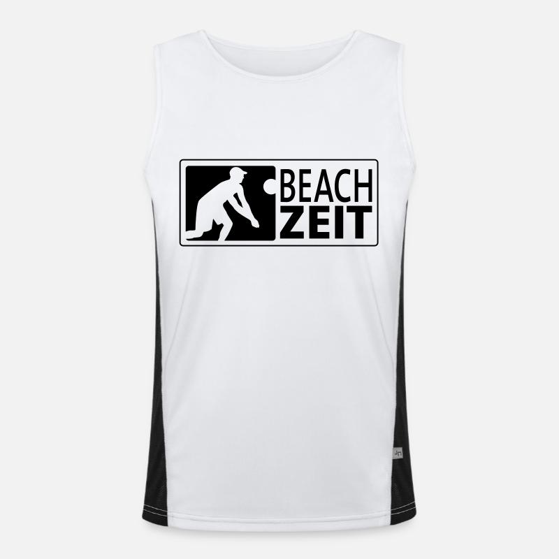 Beachvolleyball Bagger (quer) Funktionelles Kontrast-Tank Top für Männer 