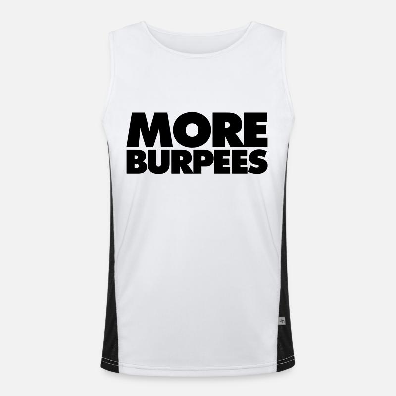 More burpees - Men's Functional Contrast Tank Top  - white/black