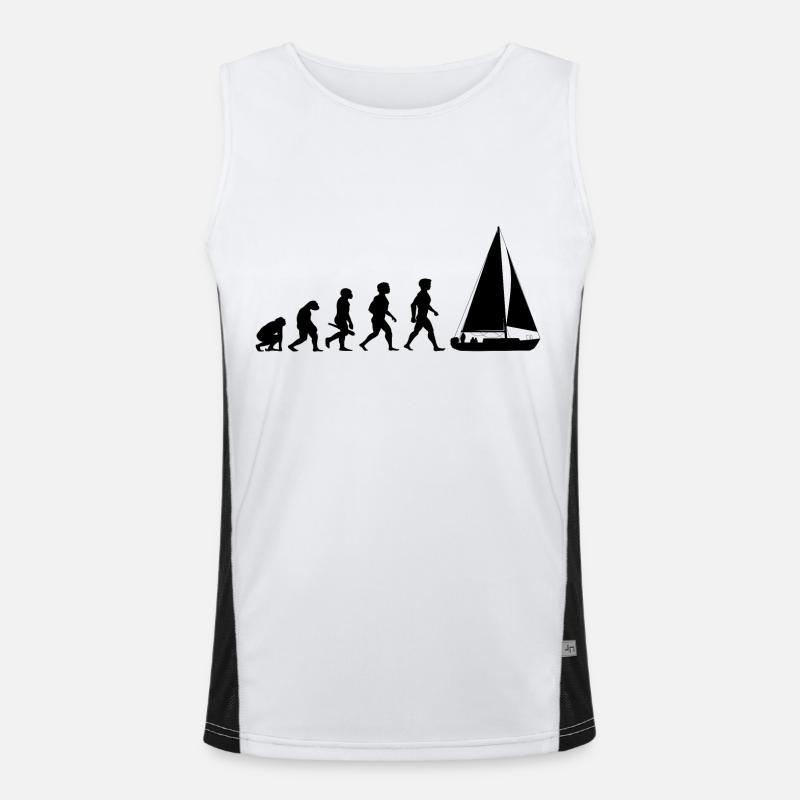 Evolution sailing sailboat sailing ship Men's Functional Contrast Tank Top 