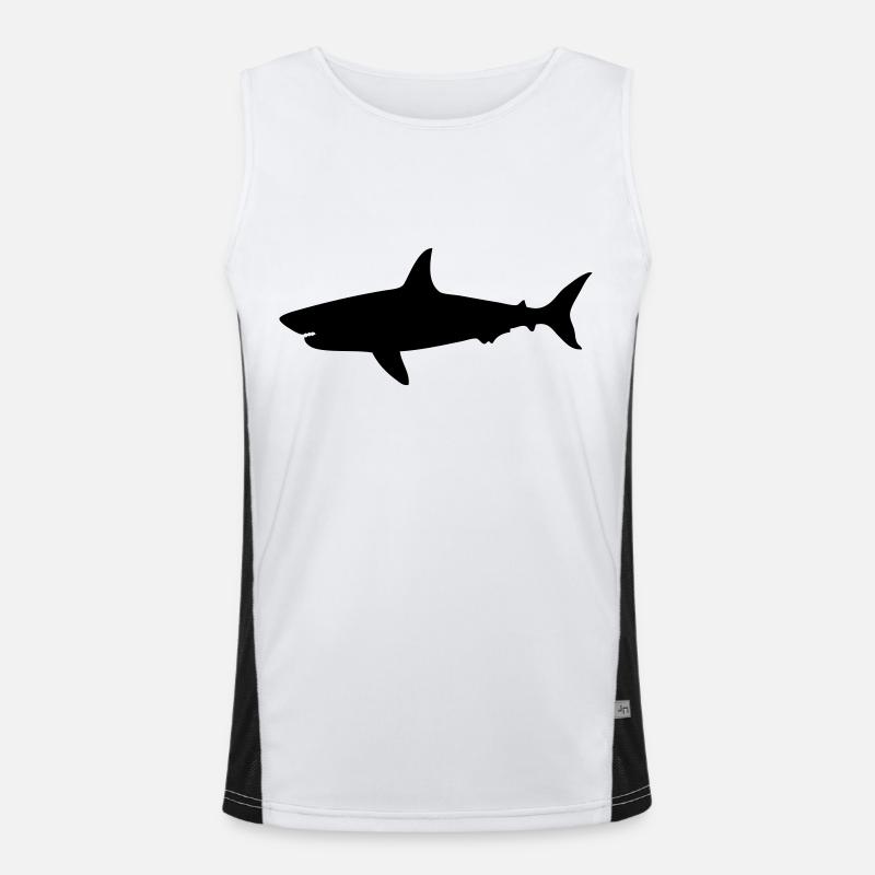 dessin requin squale plongée sous marine Débardeur respirant contrasté Homme 