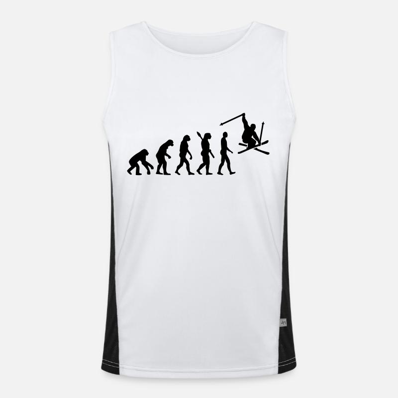 Evolution Ski - Men's Functional Contrast Tank Top  - white/black