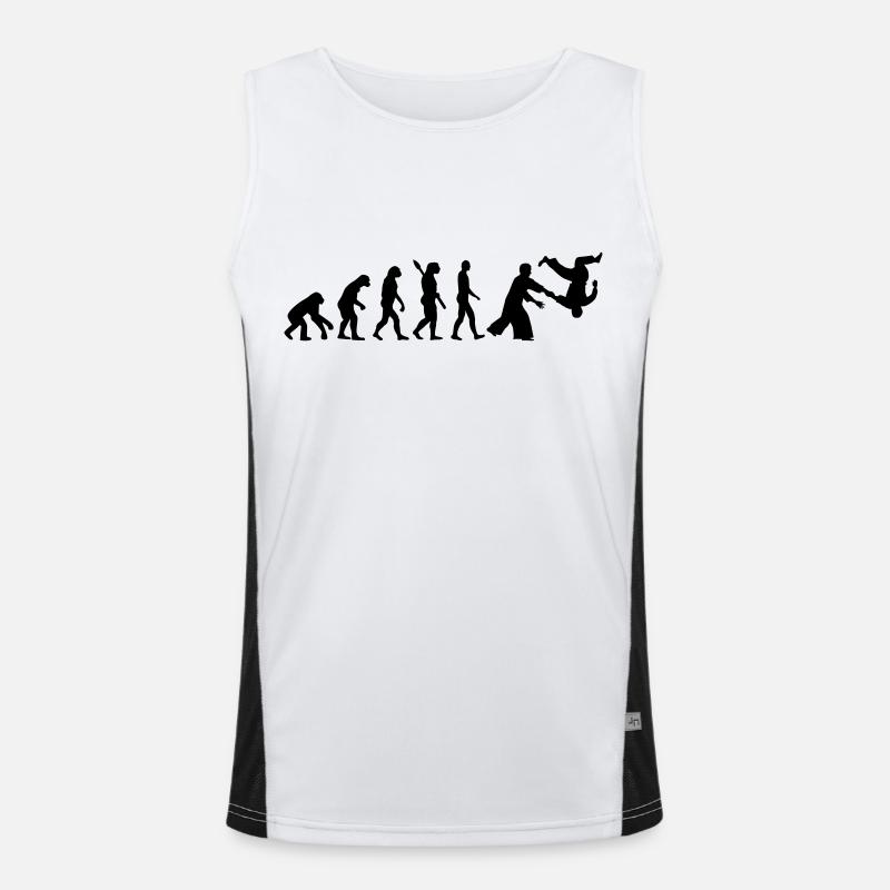 Evolution Aikido - Men's Functional Contrast Tank Top  - white/black
