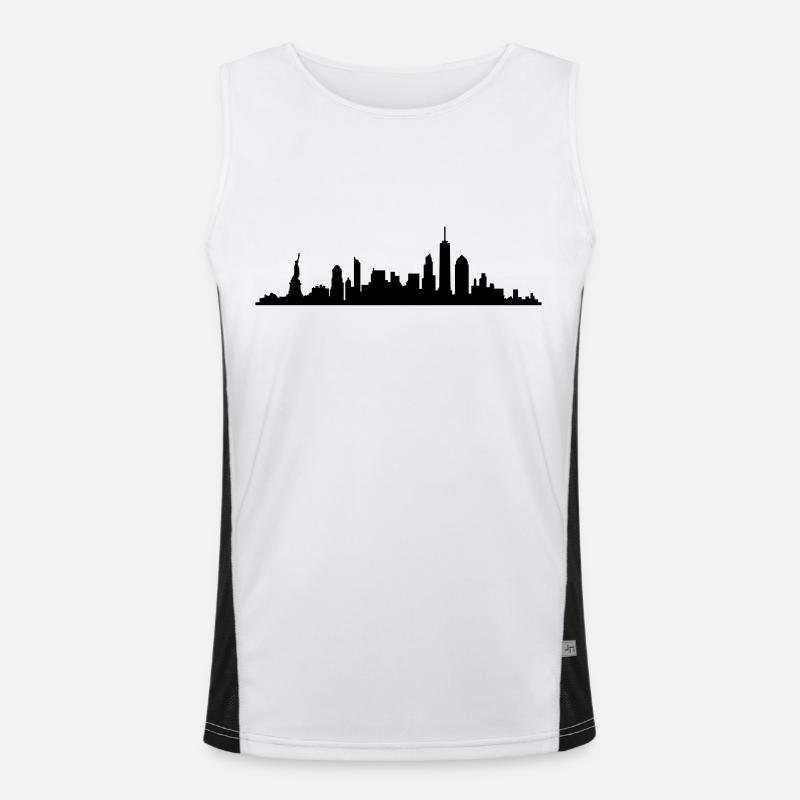 Skyline New York Funktionelles Kontrast-Tank Top für Männer 