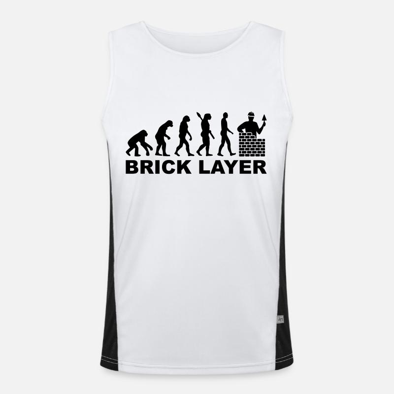Brick layer - Men's Functional Contrast Tank Top  - white/black