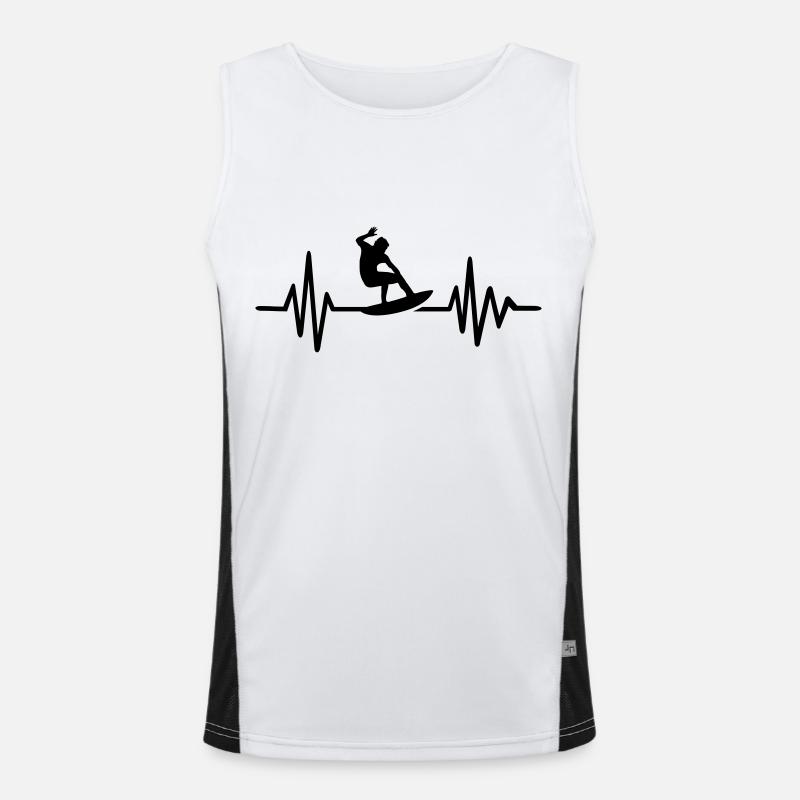 Surfer - Men's Functional Contrast Tank Top  - white/black