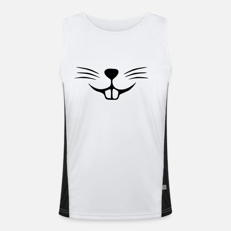 Rabbit face. Rabbit nose. Rabbit teeth Men's Functional Contrast Tank Top 