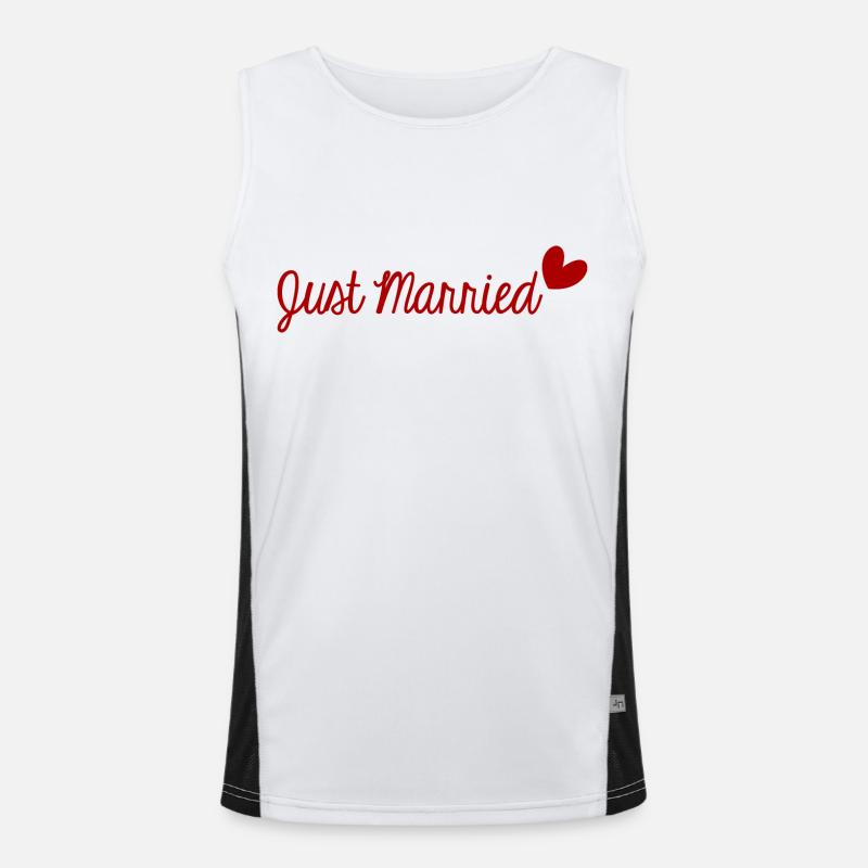 JUST MARRIED. VIVE LES MARIES. EVJF. ST VALENTIN Débardeur respirant contrasté Homme 