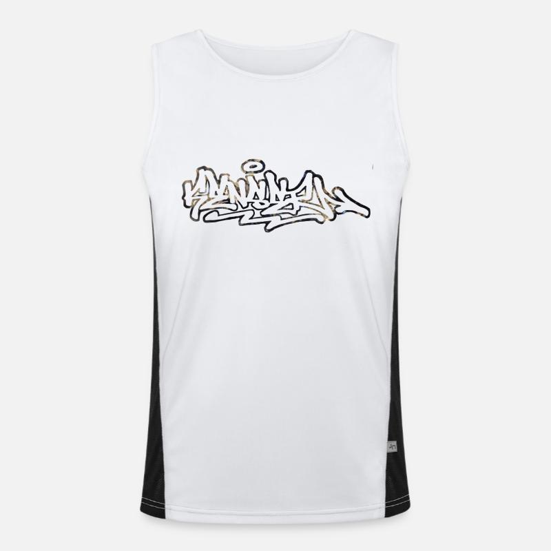 "KENSER" Transparent Graffiti Funktionelles Kontrast-Tank Top für Männer 