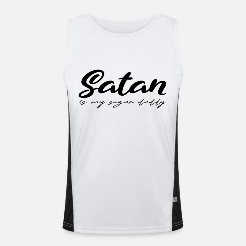 Satan sugar daddy funny saying black Men's Functional Contrast Tank Top 
