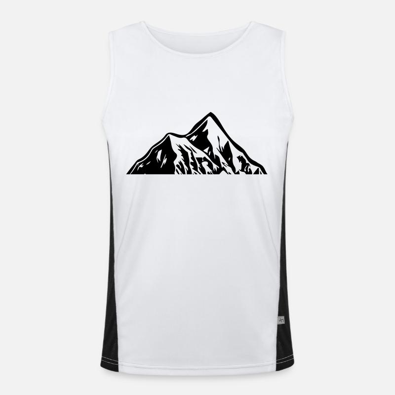 Berg Silhouette Symbol Mountains Funktionelles Kontrast-Tank Top für Männer 