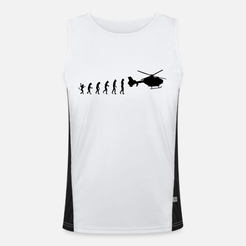 Helicopter Pilot Evolution - Men's Functional Contrast Tank Top  - white/black