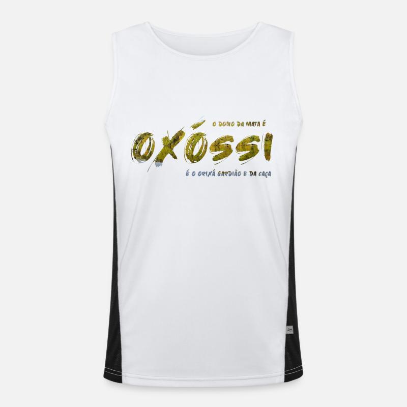 Oxóssi - Men's Functional Contrast Tank Top  - white/black