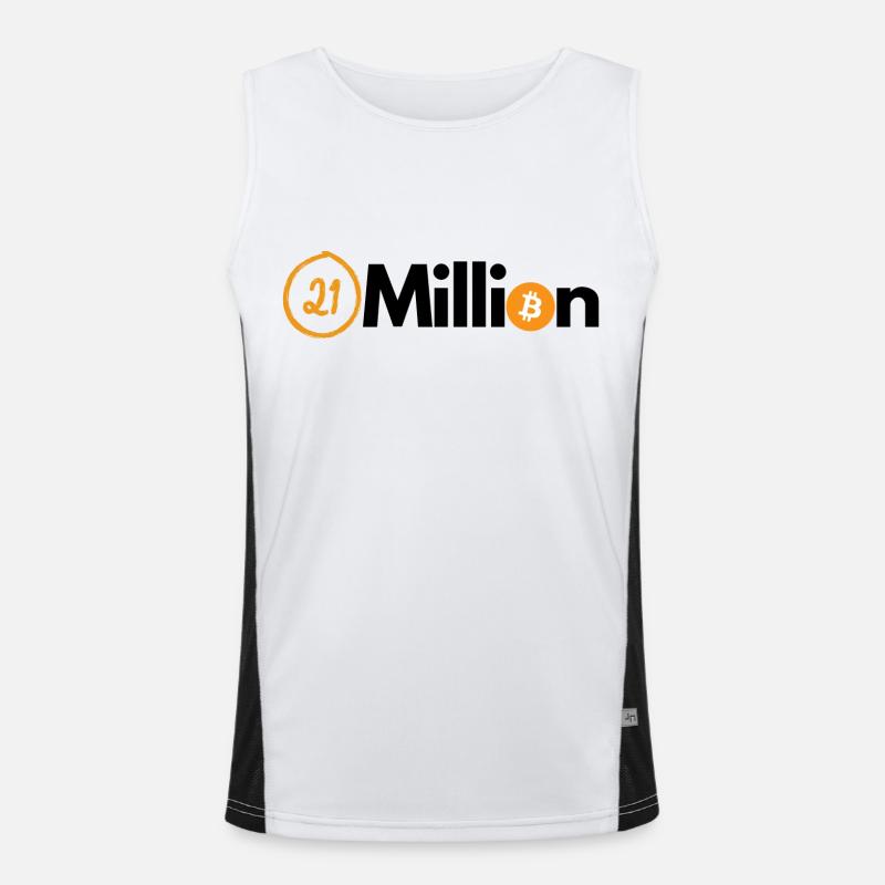 Cripto 21 millones BTC Bitcoin Camiseta funcional de tirantes en contraste para hombre 