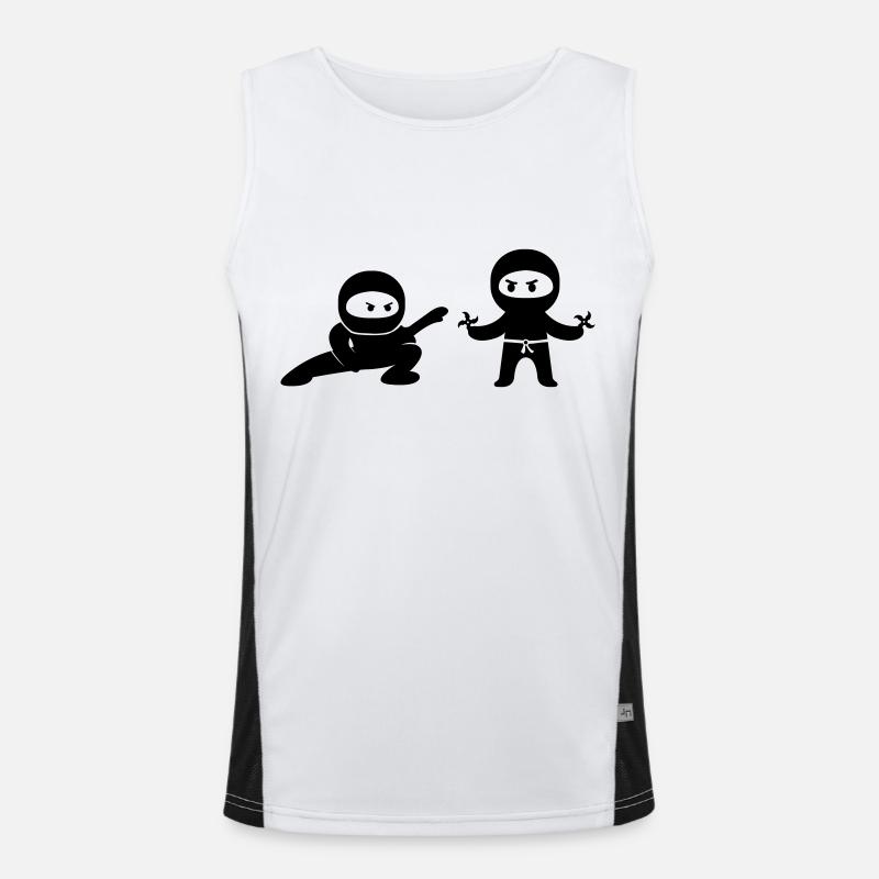 Ninjas Comic - Men's Functional Contrast Tank Top  - white/black