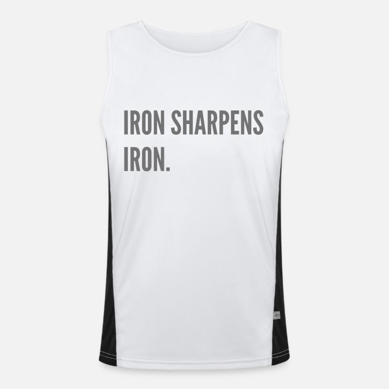 Iron sharpens iron. Men's Functional Contrast Tank Top 