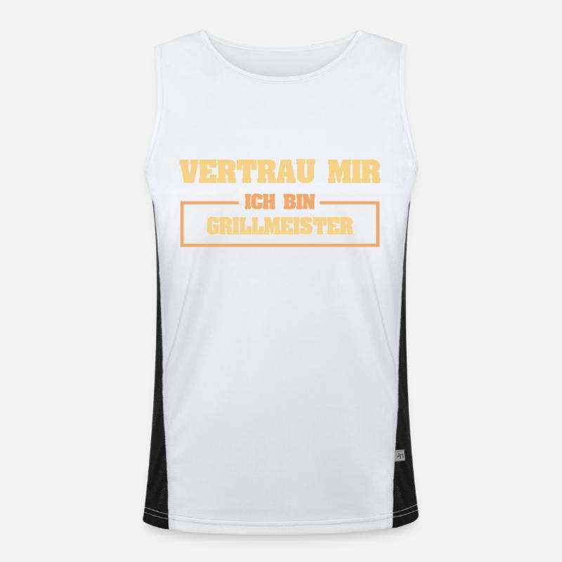Grill master as funny - Men's Functional Contrast Tank Top  - white/black