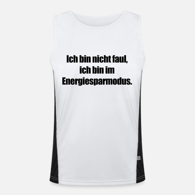 Power saving mode active - Men's Functional Contrast Tank Top  - white/black