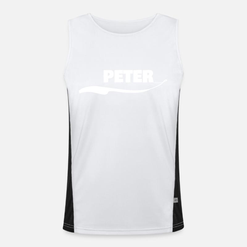 Gift for Peter - Men's Functional Contrast Tank Top  - white/black