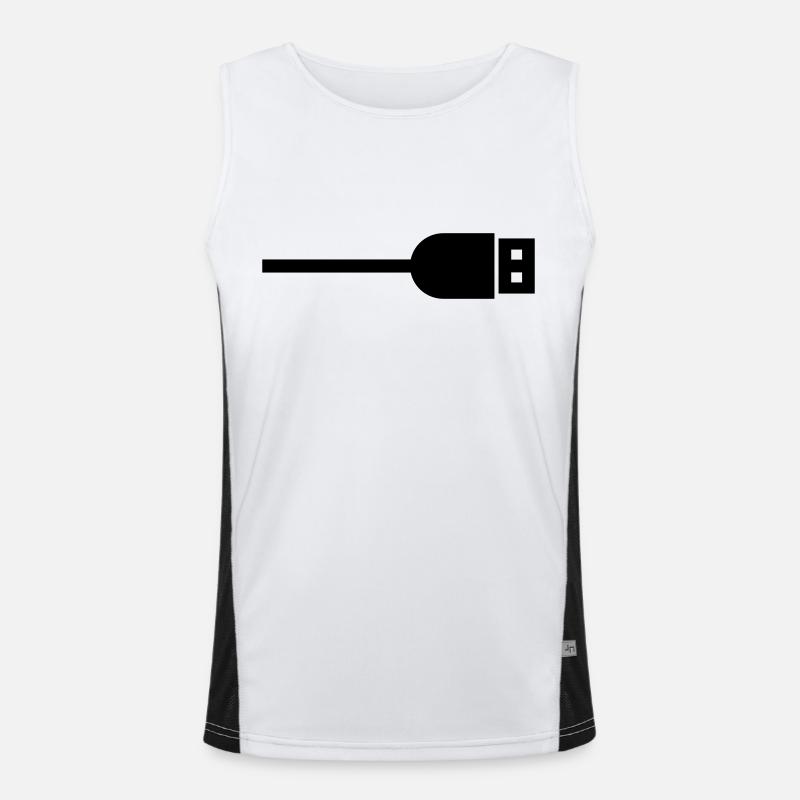 USB - Men's Functional Contrast Tank Top  - white/black