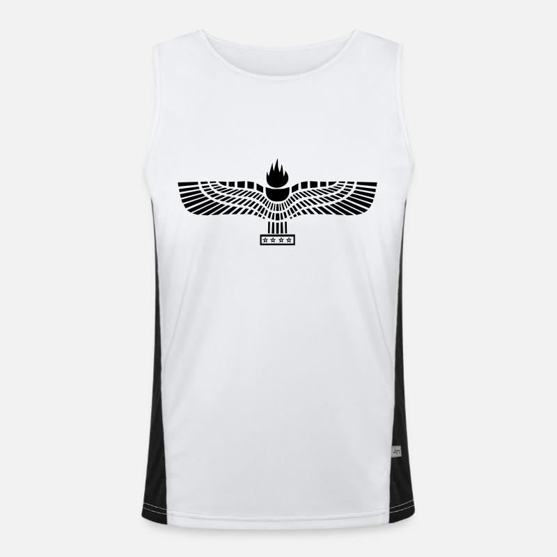 Aramäische Flagge Schwarz Funktionelles Kontrast-Tank Top für Männer 