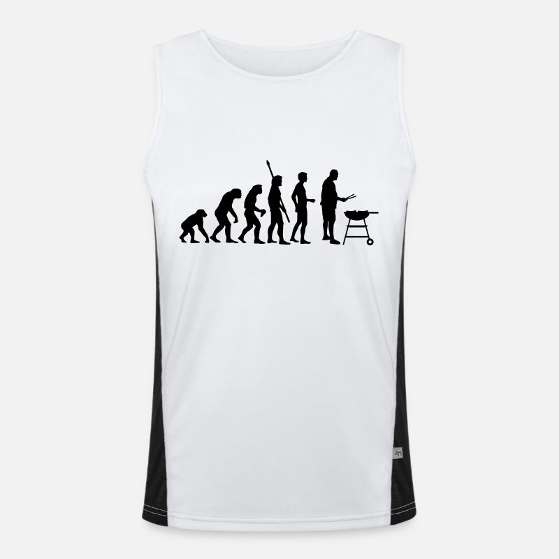 evolution_grill - Men's Functional Contrast Tank Top  - white/black
