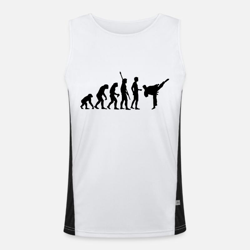 evolution_kampfsport - Men's Functional Contrast Tank Top  - white/black