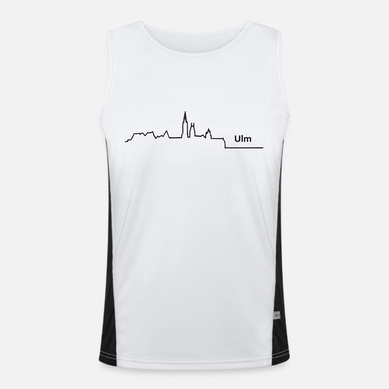 ulm skyline - Men's Functional Contrast Tank Top  - white/black