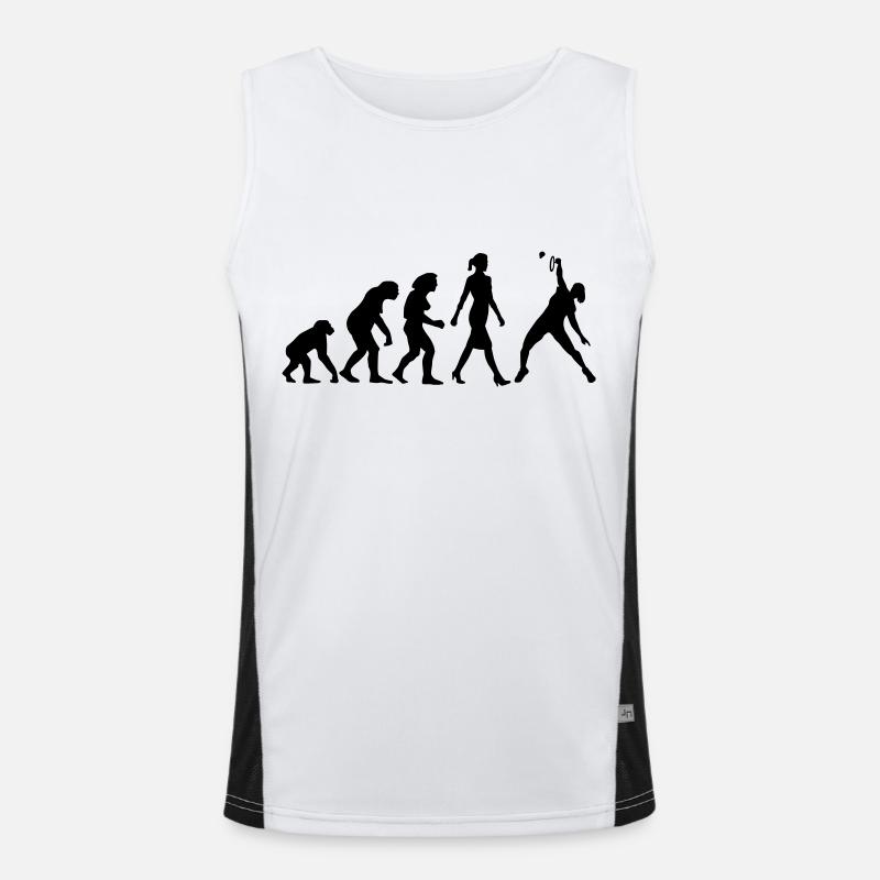 evolution_badminton_spielerin_b_1c - Men's Functional Contrast Tank Top  - white/black