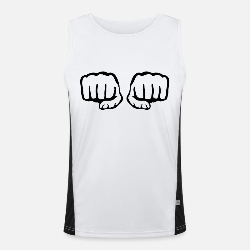 fauste_qa1 - Men's Functional Contrast Tank Top  - white/black