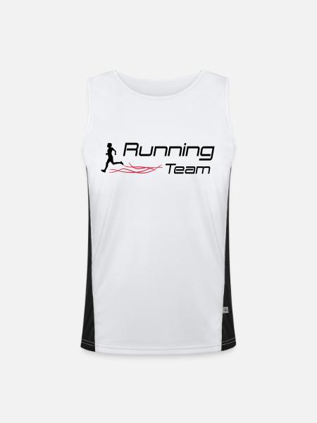 running team - Men's Functional Contrast Tank Top - white/black