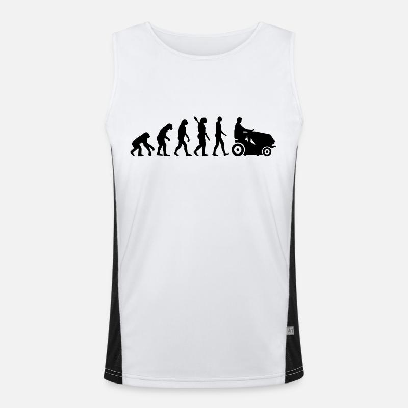 Evolution Lawn mower - Men's Functional Contrast Tank Top  - white/black