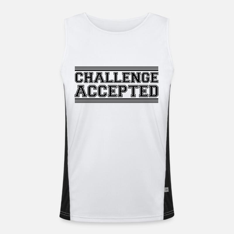 Challenge Accepted Design - Men's Functional Contrast Tank Top  - white/black