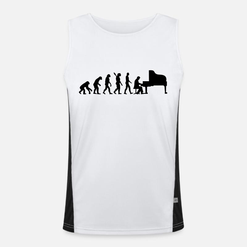 Evolution Piano - Men's Functional Contrast Tank Top  - white/black