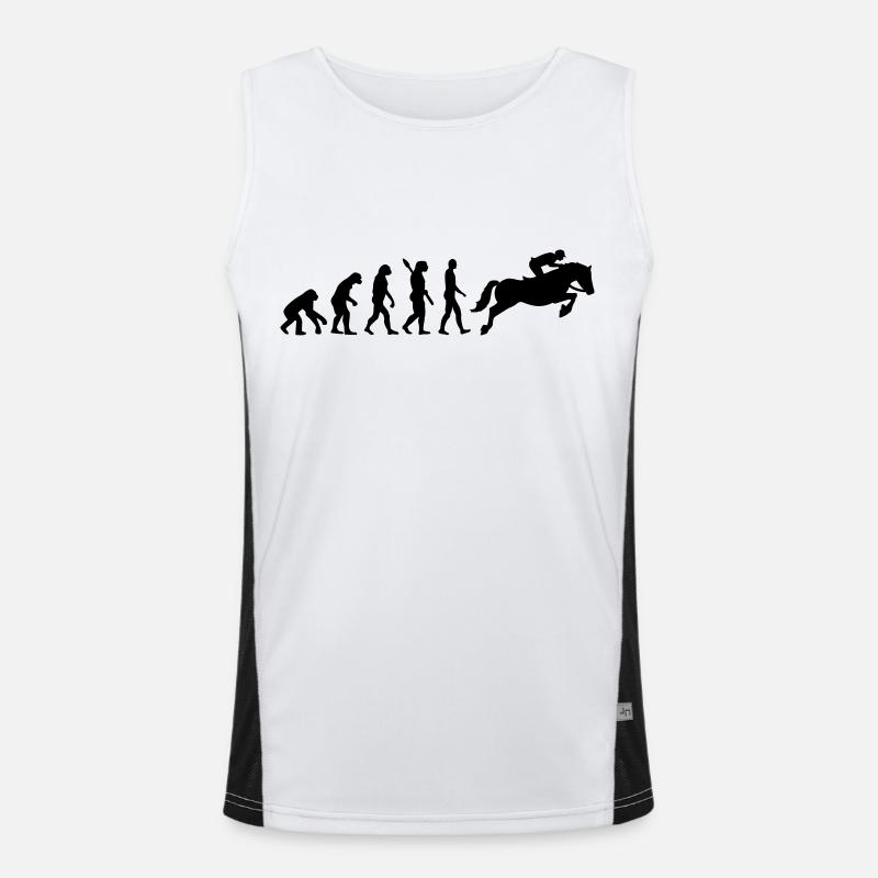 Evolution Show jumping - Men's Functional Contrast Tank Top  - white/black