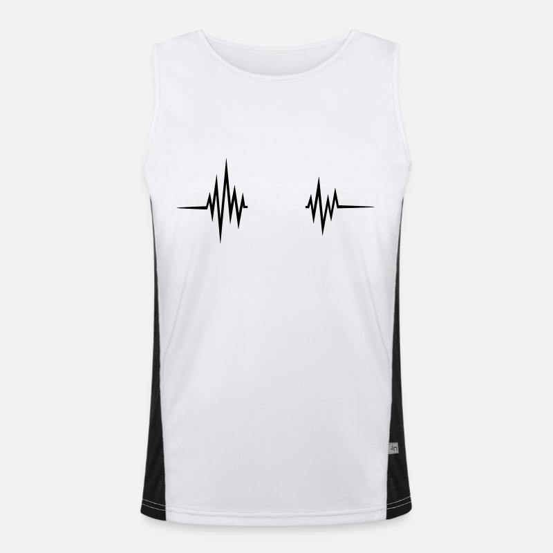 Puls Frequenz Herzschlag Dein Text Herzfrequenz Funktionelles Kontrast-Tank Top für Männer 
